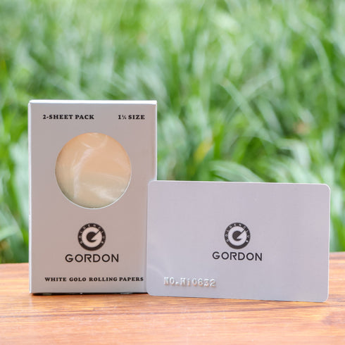 GORDON 24K White Gold Rolling Papers, 1 1/4 Size Organic Rolling Paper, 2 PCS / Pack 12 Packs / Box